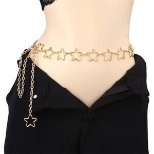 ⭐ Star Waist Chain Belt | Y2K Grunge Gothic Pearl Chain | Silver or Gold Body